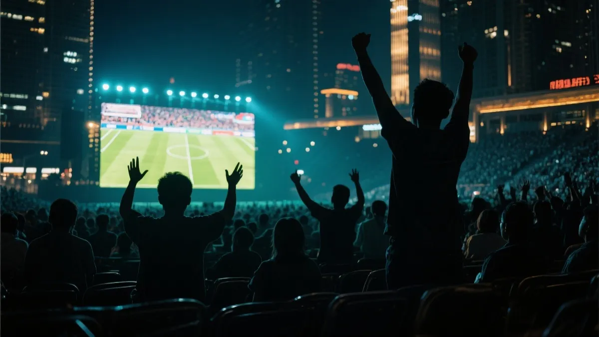 世界杯球迷在城市公共观赛区与球场外的热烈氛围